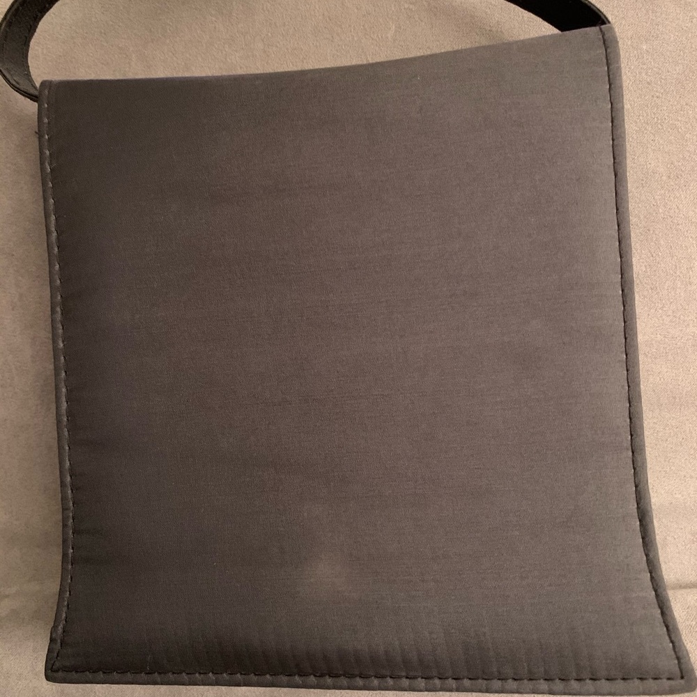 Dark grey satin evening bag